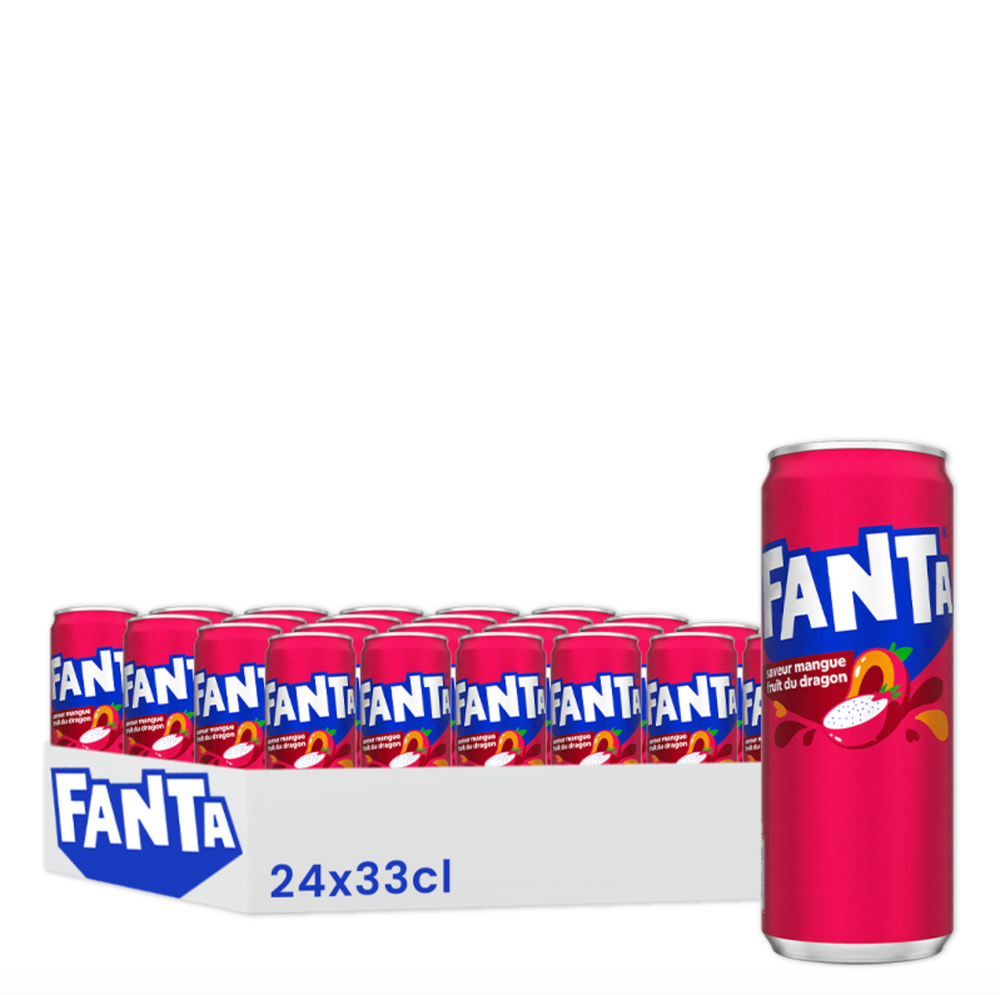 Fanta Fruit du Dragon & Mangue - Pack de 24 Cannettes 33cl