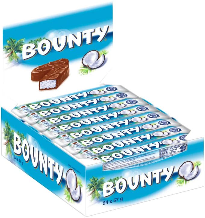 Bounty Barre Chocolat - Lot de 24 x 57g