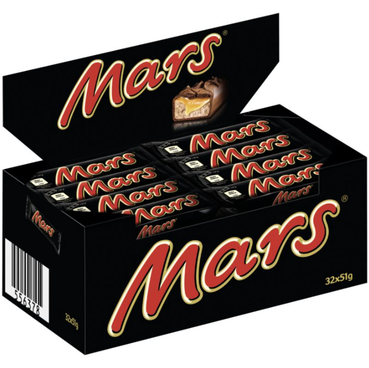 Mars barres chocolatées - Lot de 32 x 51g
