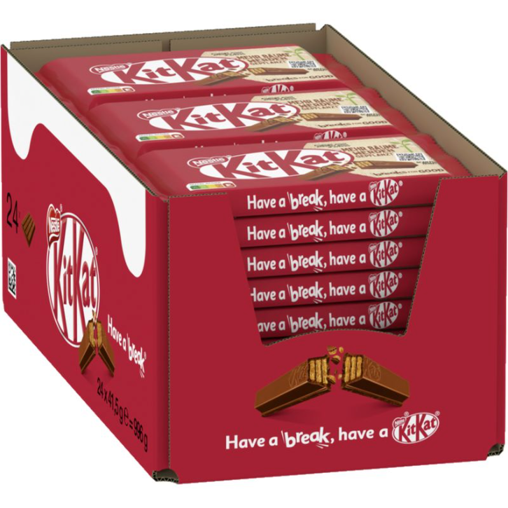KitKat 4 Doigts - Présentoir de 24 Barres 41,5g