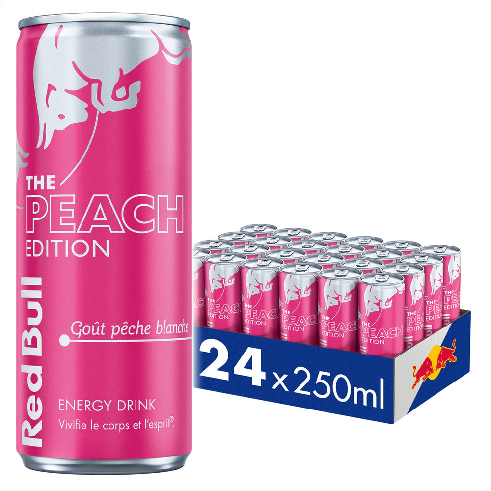 Red Bull Peach Edition - Pêche Blanche - Pack de 24 Cannettes 250ml