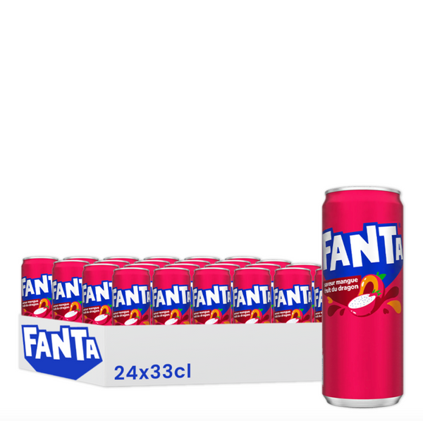 Fanta Fruit du Dragon & Mangue - Pack de 24 Cannettes 33cl