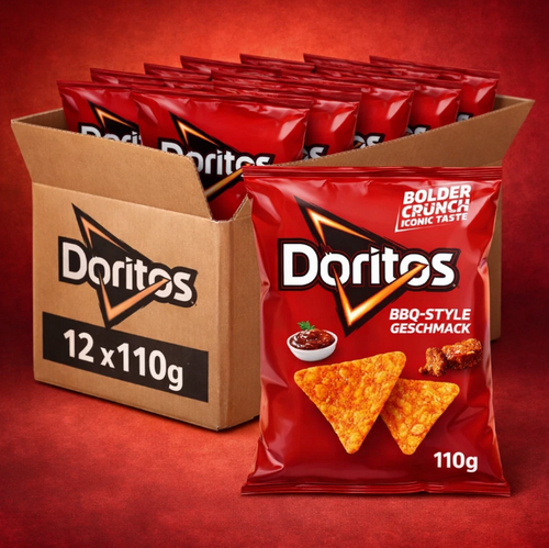 Doritos saveur BBQ | Lot de 12 paquets de 110g