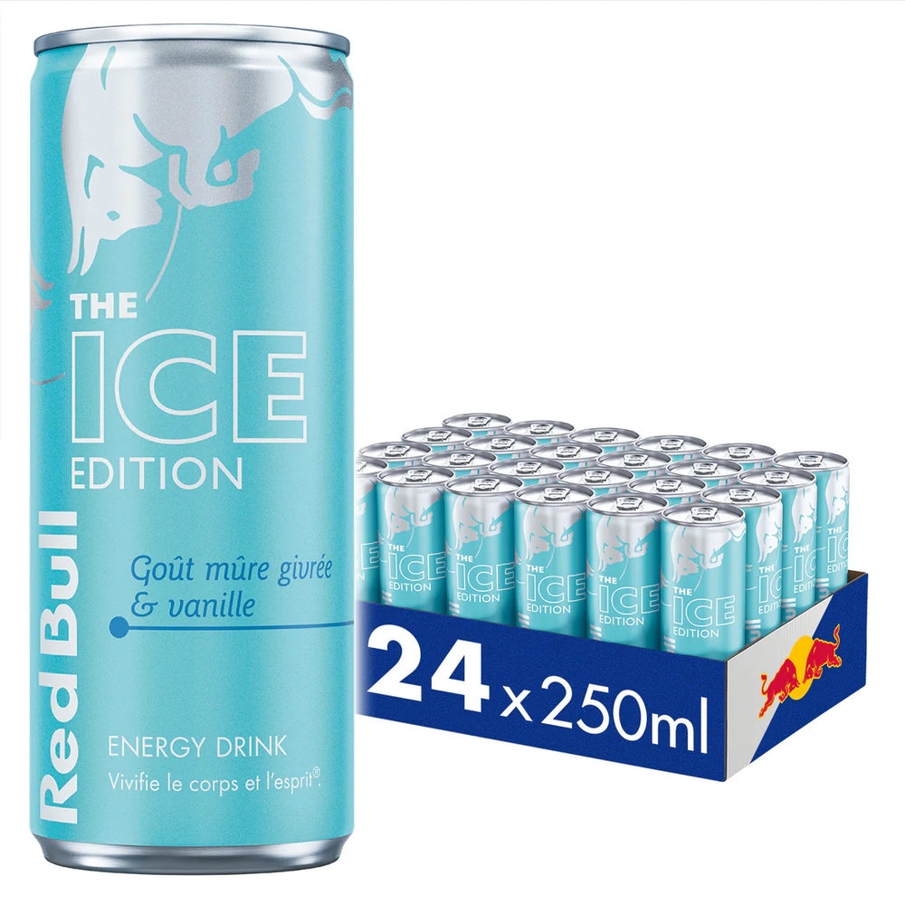 Red Bull Ice Edition - Mûre Givrée & Vanille - Pack de 24 Cannettes 250ml